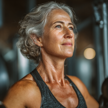 Активни възрастни хора правят упражнения